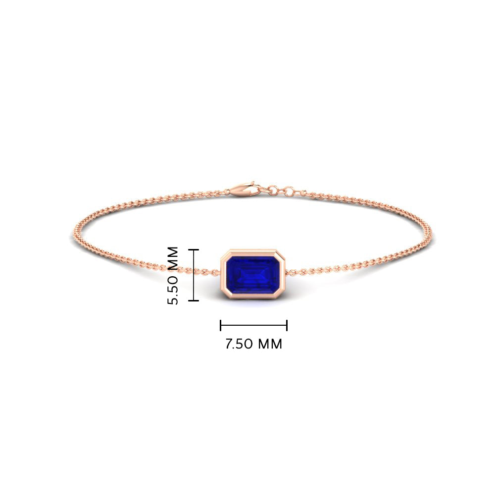 0.50 Ct. Emerald Bezel Set Chain Bracelet