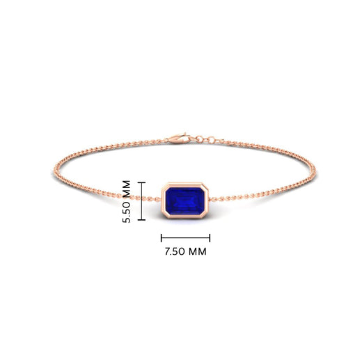 bezel-set-emerald-cut-sapphire-chain-bracelet-0.50-carat-in-rose-gold-FD-BRC11133EMGSABLANGLE1-0.50CT-NL-RG-HW
