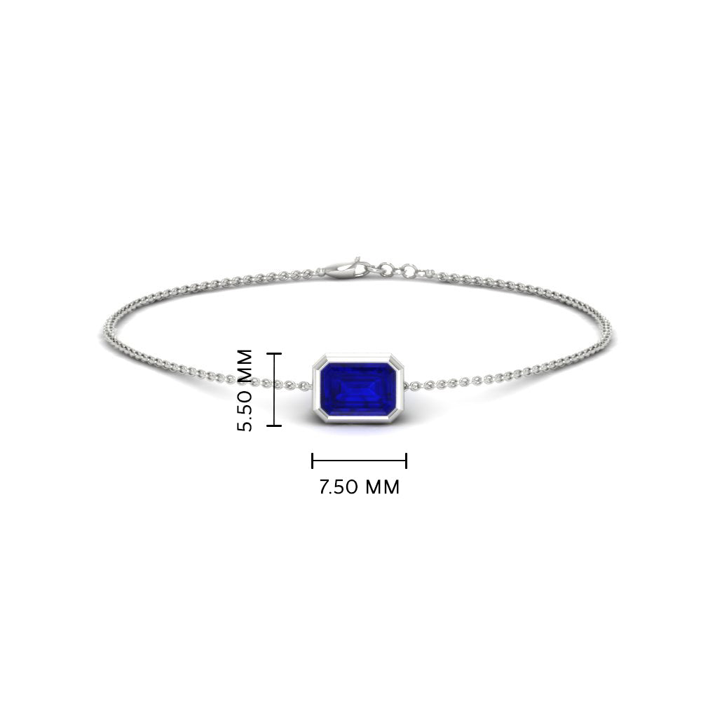 0.50 Ct. Emerald Bezel Set Chain Bracelet