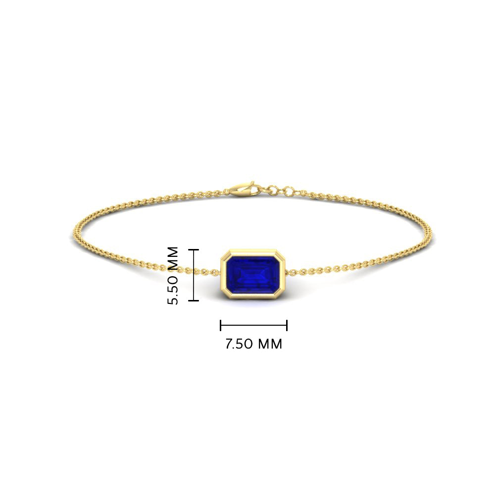 0.50 Ct. Emerald Bezel Set Chain Bracelet