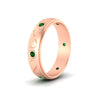 Load image into Gallery viewer, bezel-set-emerald-mens-wedding-band-in-rose-gold-fdm1284gemgrangle2-nl-rg