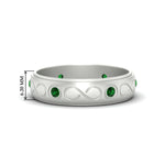 Load image into Gallery viewer, bezel-set-emerald-mens-wedding-band-in-white-gold-fdm1284gemgr-nl-wg-hw
