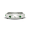 Load image into Gallery viewer, bezel-set-emerald-mens-wedding-band-in-white-gold-fdm1284gemgr-nl-wg