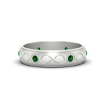 Load image into Gallery viewer, bezel-set-emerald-mens-wedding-band-in-white-gold-fdm1284gemgr-nl-wg
