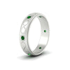 Load image into Gallery viewer, bezel-set-emerald-mens-wedding-band-in-white-gold-fdm1284gemgrangle2-nl-wg