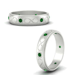 Load image into Gallery viewer, bezel-set-emerald-mens-wedding-band-in-white-gold-fdm1284gemgrangle3-nl-wg

