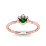 Load image into Gallery viewer, bezel-set-emerald-stacking-promise-ring-in-rose-gold-FD72035RORGEM-NL-RG
