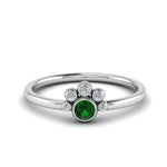 Load image into Gallery viewer, bezel-set-emerald-stacking-promise-ring-in-white-gold-FD72035RORGEM-NL-WG
