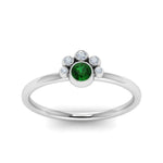 Load image into Gallery viewer, bezel-set-emerald-stacking-promise-ring-in-white-gold-FD72035RORGEM-NL-WG
