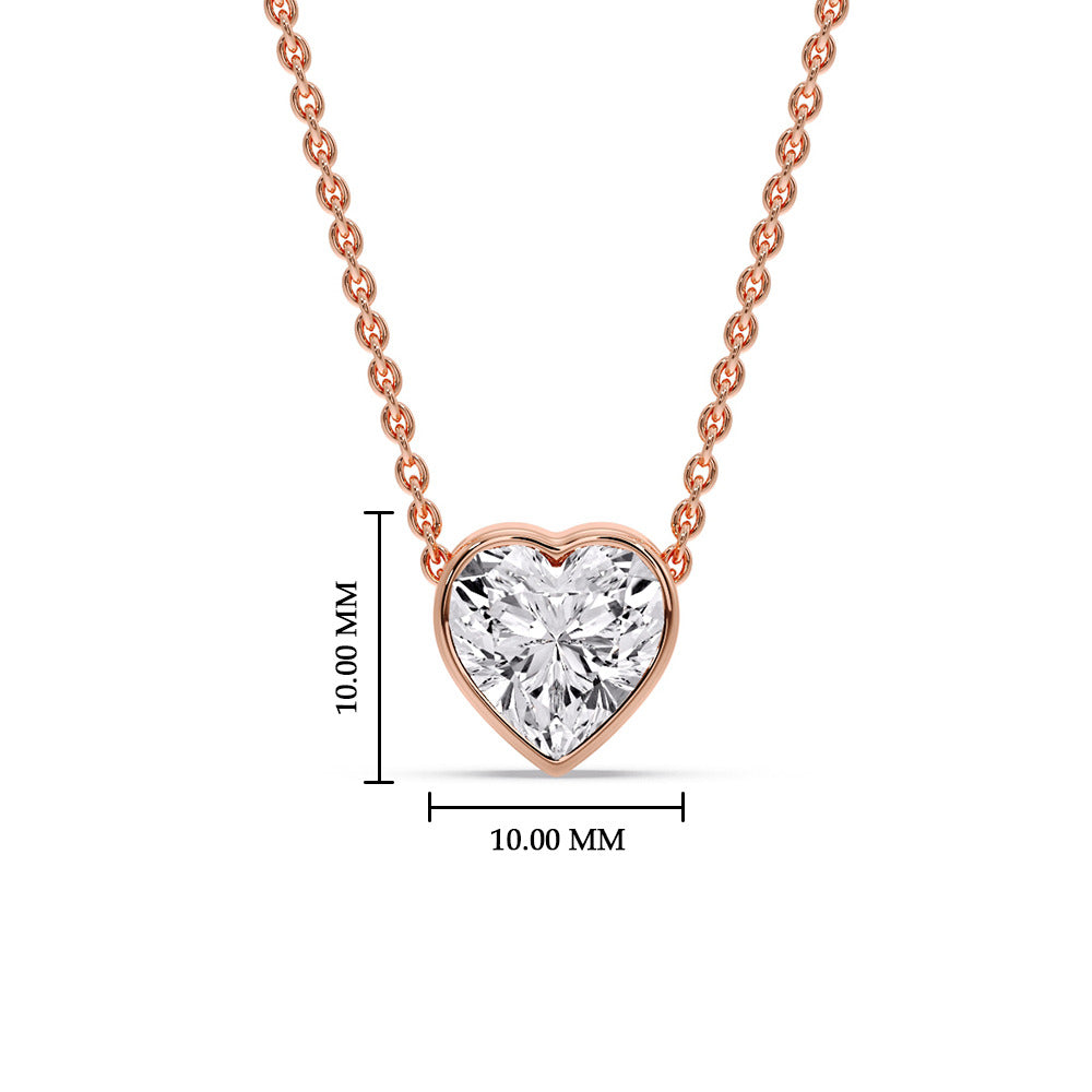 Solitaire Bezel Heart Shape Pendant