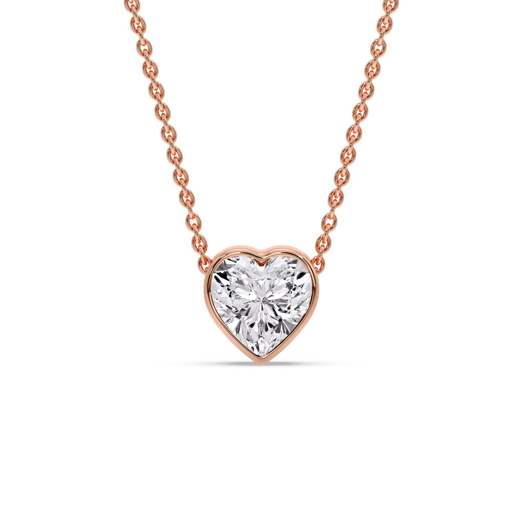 Solitaire Bezel Heart Shape Pendant