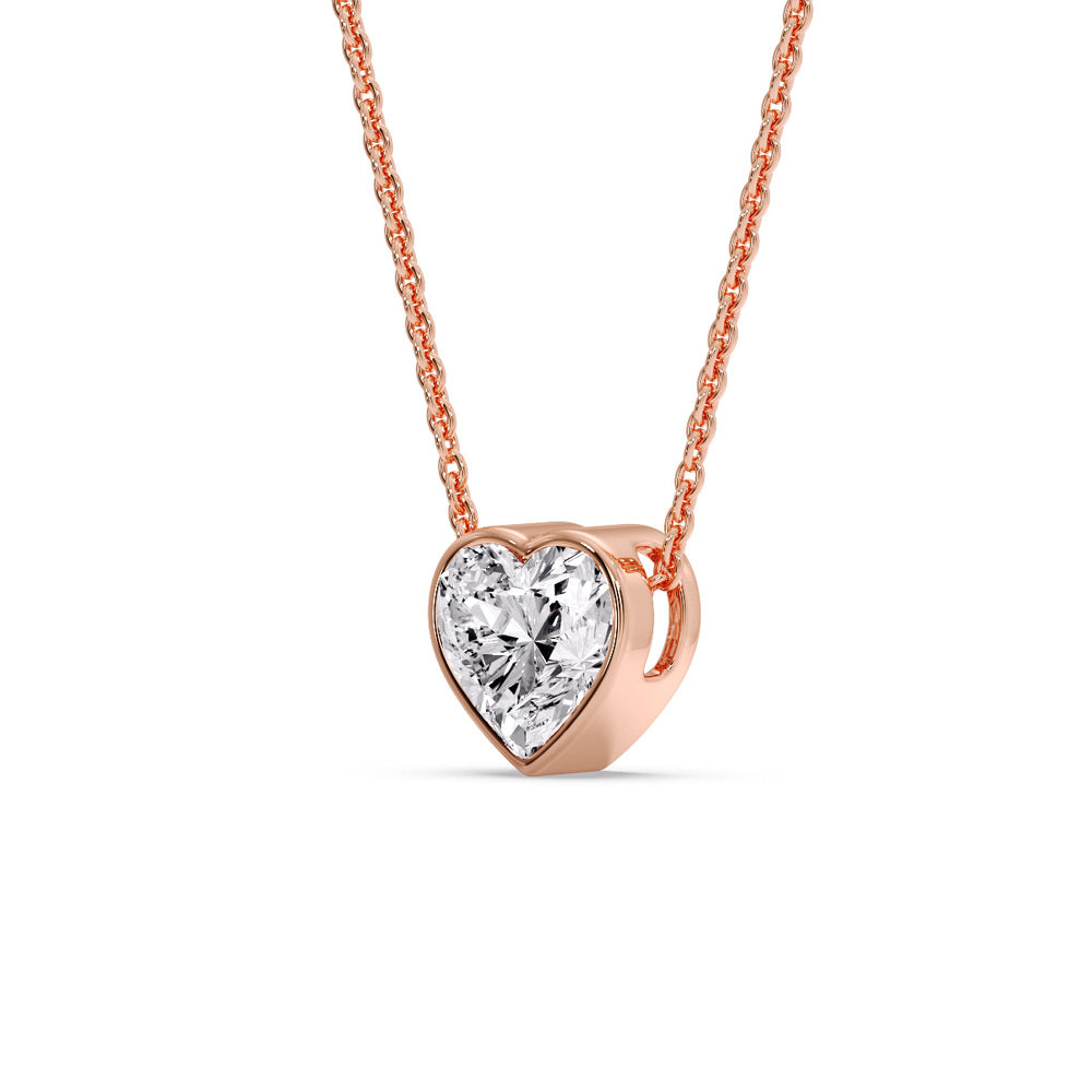 Solitaire Bezel Heart Shape Pendant