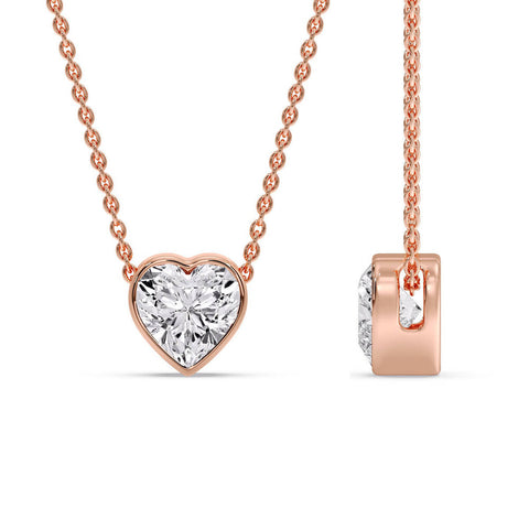 Solitaire Bezel Heart Shape Pendant