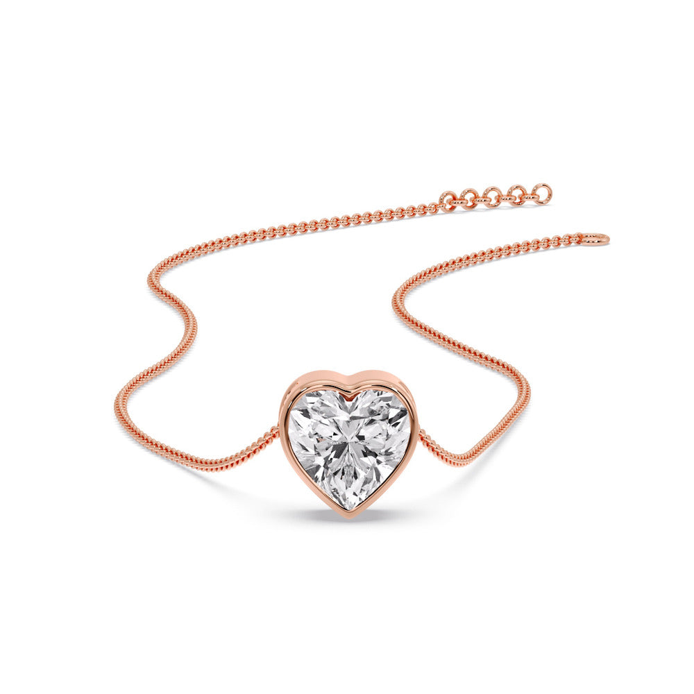 Solitaire Bezel Heart Shape Pendant