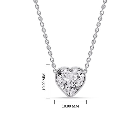 Solitaire Bezel Heart Shape Pendant