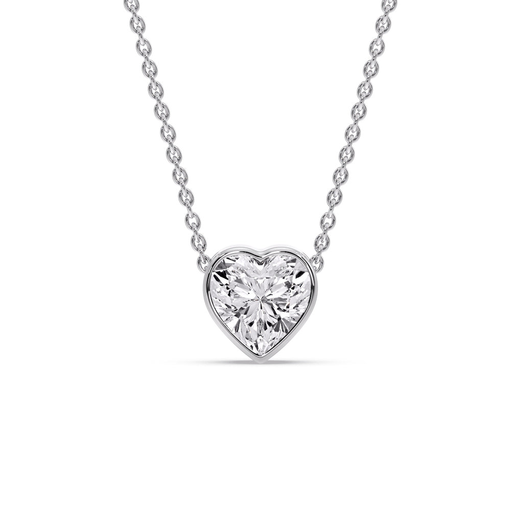 Solitaire Bezel Heart Shape Pendant