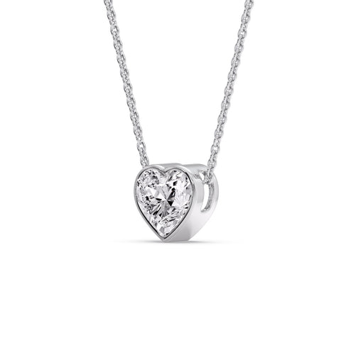 Solitaire Bezel Heart Shape Pendant
