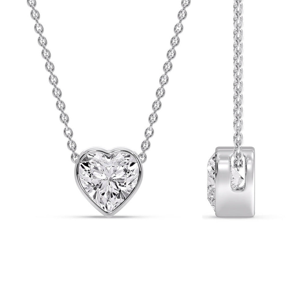 Solitaire Bezel Heart Shape Pendant