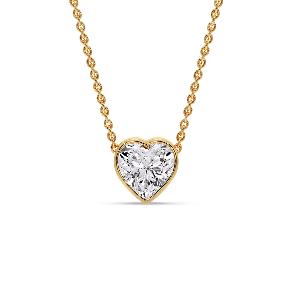 Solitaire Bezel Heart Shape Pendant