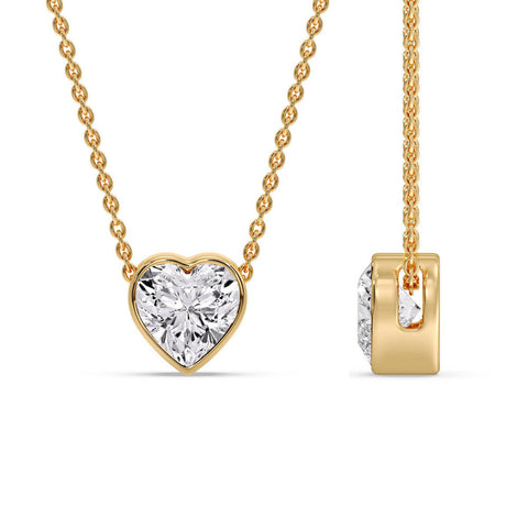 Solitaire Bezel Heart Shape Pendant