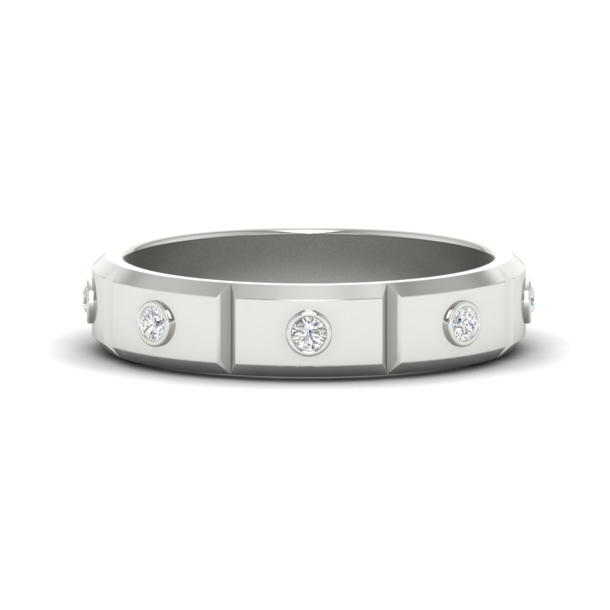 Bezel Set Eternity Mens Promise Band