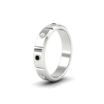 Load image into Gallery viewer, bezel-set-mens-diamond-band-with-black-diamond-in-white-gold-fdm123879gblackangle2-nl-wg

