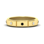 Load image into Gallery viewer, bezel-set-mens-diamond-band-with-black-diamond-in-yellow-gold-fdm123879gblack-nl-yg
