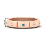 Load image into Gallery viewer, bezel-set-mens-diamond-band-with-blue-topaz-in-rose-gold-fdm123879gicblto-nl-rg-hw
