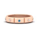 Load image into Gallery viewer, bezel-set-mens-diamond-band-with-blue-topaz-in-rose-gold-fdm123879gicblto-nl-rg
