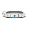 Load image into Gallery viewer, bezel-set-mens-diamond-band-with-blue-topaz-in-white-gold-fdm123879gicblto-nl-wg-hw