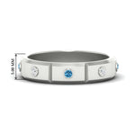 Load image into Gallery viewer, bezel-set-mens-diamond-band-with-blue-topaz-in-white-gold-fdm123879gicblto-nl-wg-hw
