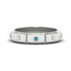Load image into Gallery viewer, bezel-set-mens-diamond-band-with-blue-topaz-in-white-gold-fdm123879gicblto-nl-wg