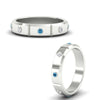 Load image into Gallery viewer, bezel-set-mens-diamond-band-with-blue-topaz-in-white-gold-fdm123879gicbltoangle3-nl-wg