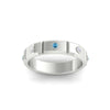 Load image into Gallery viewer, bezel-set-mens-diamond-band-with-blue-topaz-in-white-gold-fdm123879gicbltoangle5-nl-wg