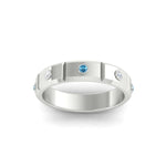 Load image into Gallery viewer, bezel-set-mens-diamond-band-with-blue-topaz-in-white-gold-fdm123879gicbltoangle5-nl-wg
