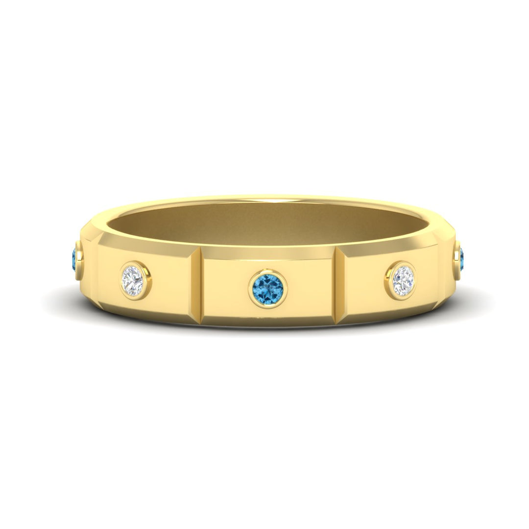 bezel-set-mens-diamond-band-with-blue-topaz-in-yellow-gold-fdm123879gicblto-nl-yg