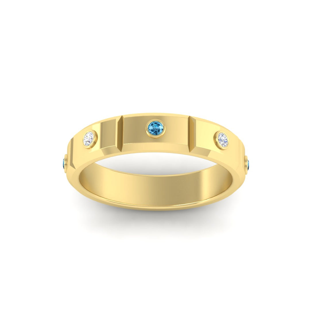 bezel-set-mens-diamond-band-with-blue-topaz-in-yellow-gold-fdm123879gicbltoangle5-nl-yg