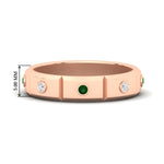 Load image into Gallery viewer, bezel-set-mens-diamond-band-with-emerald-in-rose-gold-fdm123879gemgr-nl-rg-hw
