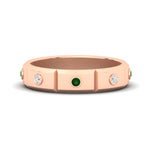 Load image into Gallery viewer, bezel-set-mens-diamond-band-with-emerald-in-rose-gold-fdm123879gemgr-nl-rg
