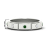 Load image into Gallery viewer, bezel-set-mens-diamond-band-with-emerald-in-white-gold-fdm123879gemgr-nl-wg-hw