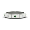 Load image into Gallery viewer, bezel-set-mens-diamond-band-with-emerald-in-white-gold-fdm123879gemgr-nl-wg