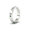 Load image into Gallery viewer, bezel-set-mens-diamond-band-with-emerald-in-white-gold-fdm123879gemgrangle2-nl-wg