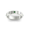 Load image into Gallery viewer, bezel-set-mens-diamond-band-with-emerald-in-white-gold-fdm123879gemgrangle5-nl-wg