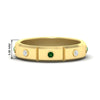 Load image into Gallery viewer, bezel-set-mens-diamond-band-with-emerald-in-yellow-gold-fdm123879gemgr-nl-yg-hw