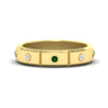 Load image into Gallery viewer, bezel-set-mens-diamond-band-with-emerald-in-yellow-gold-fdm123879gemgr-nl-yg