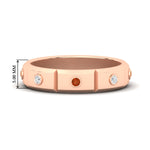 Load image into Gallery viewer, bezel-set-mens-diamond-band-with-orange-sapphire-in-rose-gold-fdm123879gsaor-nl-rg-hw
