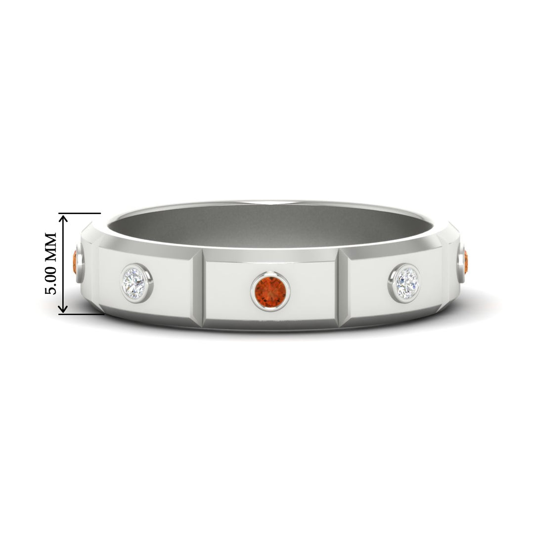 bezel-set-mens-diamond-band-with-orange-sapphire-in-white-gold-fdm123879gsaor-nl-wg-hw