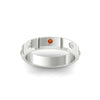 Load image into Gallery viewer, bezel-set-mens-diamond-band-with-orange-sapphire-in-white-gold-fdm123879gsaorangle5-nl-wg