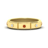 Load image into Gallery viewer, bezel-set-mens-diamond-band-with-orange-sapphire-in-yellow-gold-fdm123879gsaor-nl-yg
