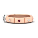 Load image into Gallery viewer, bezel-set-mens-diamond-band-with-pink-sapphire-in-rose-gold-fdm123879gsadrpi-nl-rg-hw
